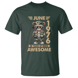 Cool Teddy Bear June 1976 50th Birthday T Shirt 50 Years Of Being Awesome Retro Streetwear Gift