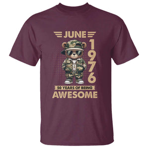 Cool Teddy Bear June 1976 50th Birthday T Shirt 50 Years Of Being Awesome Retro Streetwear Gift