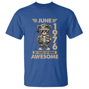 Cool Teddy Bear June 1976 50th Birthday T Shirt 50 Years Of Being Awesome Retro Streetwear Gift