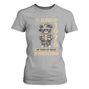 Cool Teddy Bear June 1976 50th Birthday T Shirt For Women 50 Years Of Being Awesome Retro Streetwear Gift