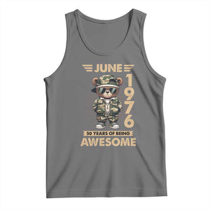 Cool Teddy Bear June 1976 50th Birthday Tank Top 50 Years Of Being Awesome Retro Streetwear Gift