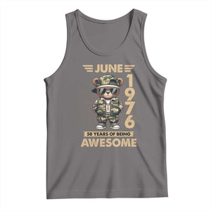 Cool Teddy Bear June 1976 50th Birthday Tank Top 50 Years Of Being Awesome Retro Streetwear Gift
