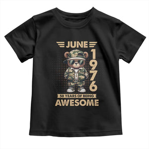 Cool Teddy Bear June 1976 50th Birthday Toddler T Shirt 50 Years Of Being Awesome Retro Streetwear Gift