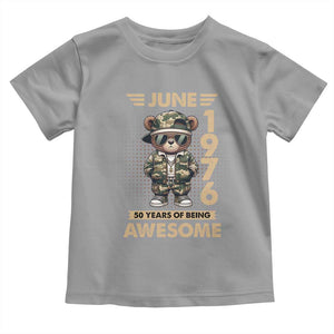 Cool Teddy Bear June 1976 50th Birthday Toddler T Shirt 50 Years Of Being Awesome Retro Streetwear Gift