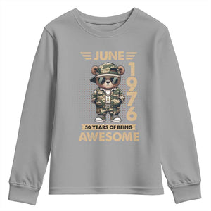 Cool Teddy Bear June 1976 50th Birthday Youth Sweatshirt 50 Years Of Being Awesome Retro Streetwear Gift