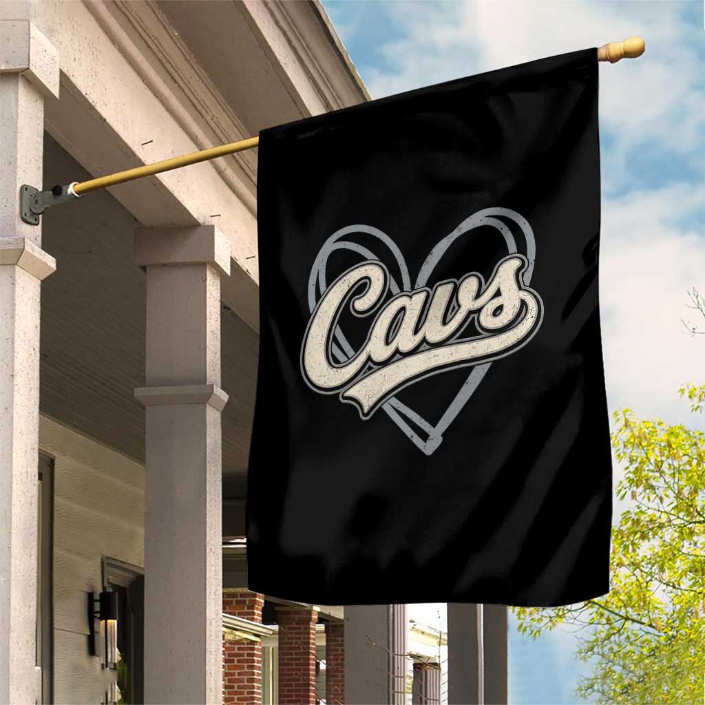 Vintage Cavs Name Script Heart Garden Flag for Sports Fan TS02 Print Your Wear