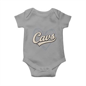 Vintage Cavs Name Script Heart Baby Onesie for Sports Fan TS02 Sport Gray Print Your Wear