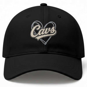 Vintage Cavs Name Script Heart Baseball Cap for Sports Fan
