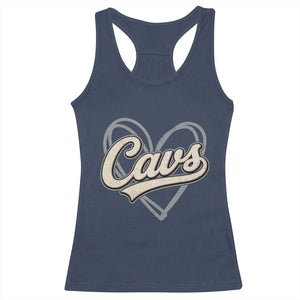 Vintage Cavs Name Script Heart Racerback Tank Top for Sports Fan TS02 Navy Print Your Wear