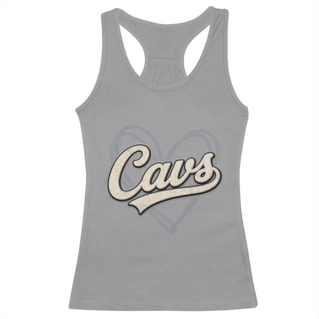 Vintage Cavs Name Script Heart Racerback Tank Top for Sports Fan TS02 Sport Gray Print Your Wear