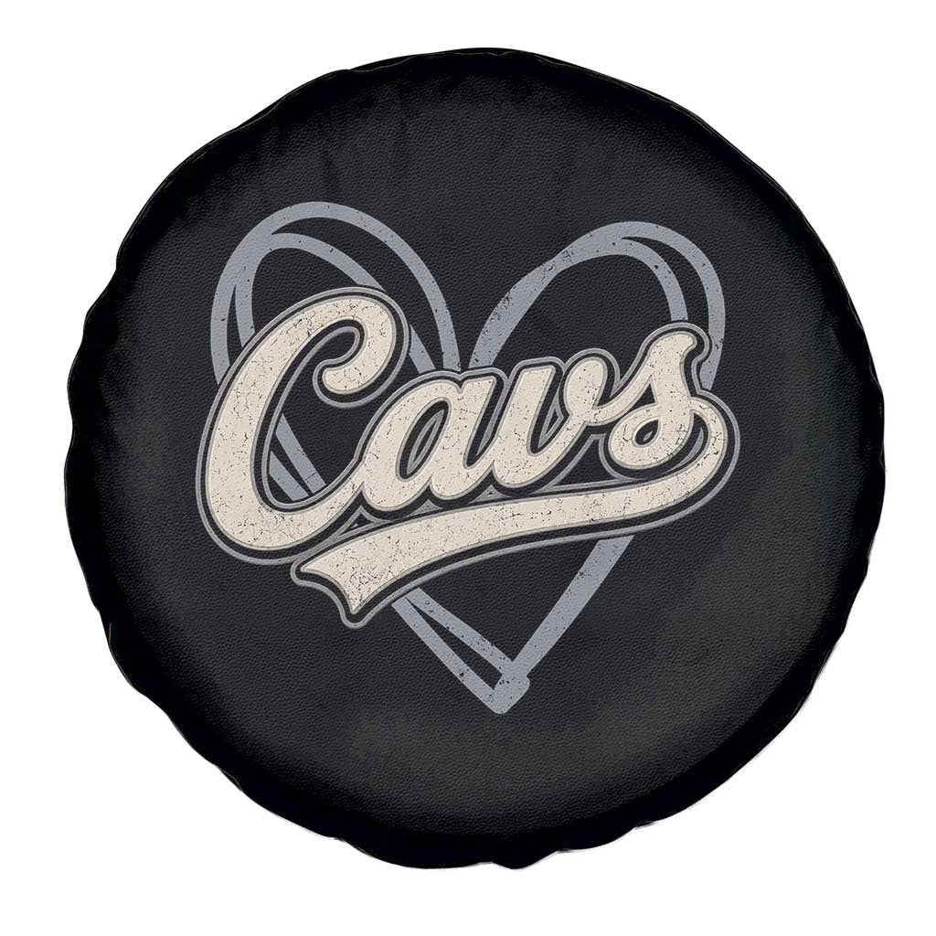 Vintage Cavs Name Script Heart Spare Tire Cover for Sports Fan TS02 Print Your Wear