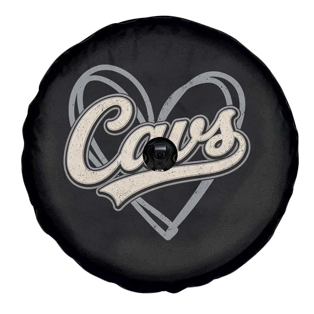 Vintage Cavs Name Script Heart Spare Tire Cover for Sports Fan TS02 Print Your Wear