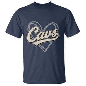 Vintage Cavs Name Script Heart T Shirt for Sports Fan TS02 Navy Print Your Wear