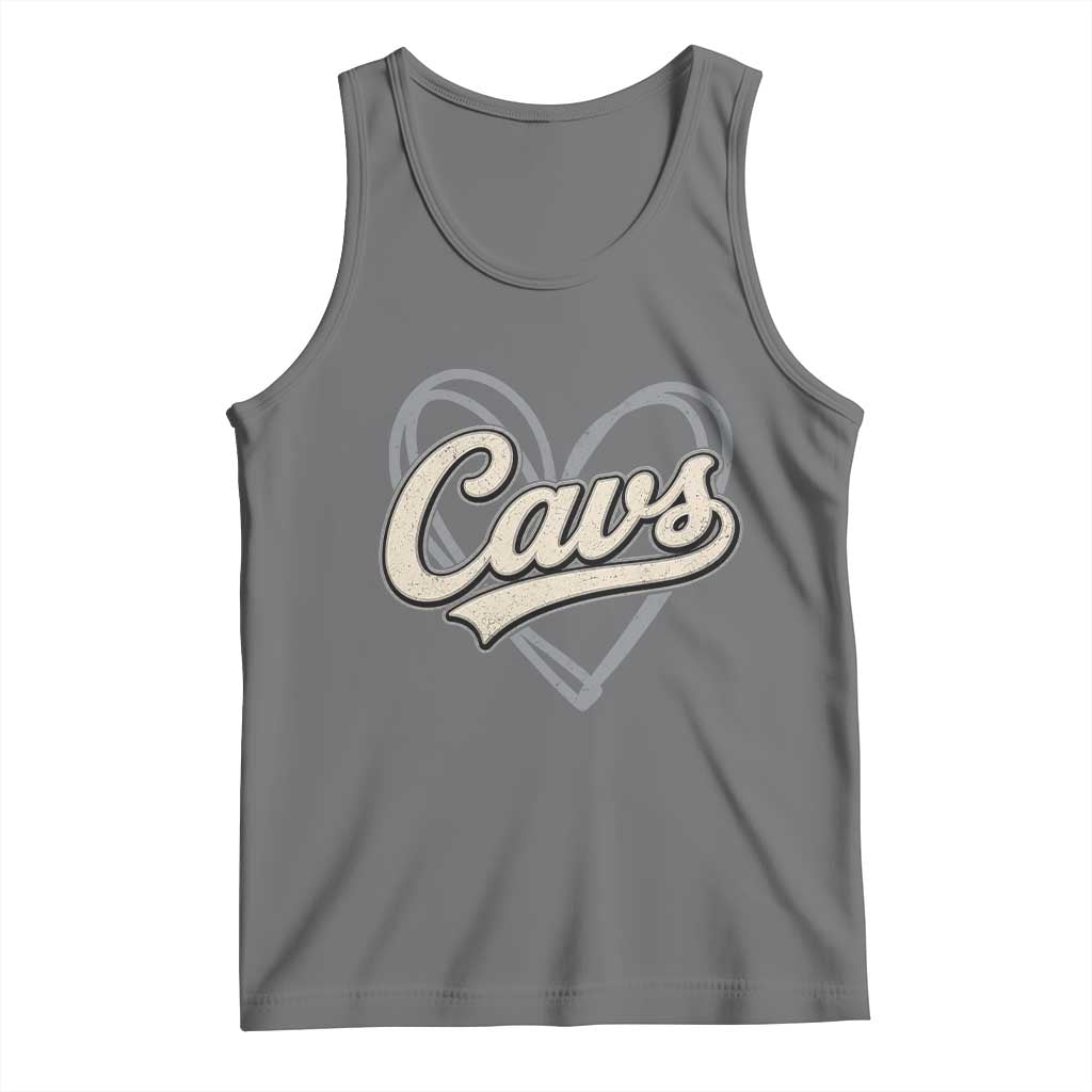 Vintage Cavs Name Script Heart Tank Top for Sports Fan