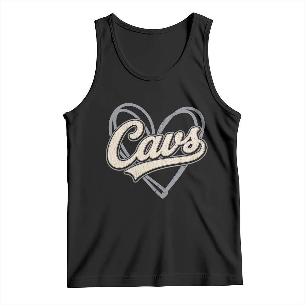 Vintage Cavs Name Script Heart Tank Top for Sports Fan