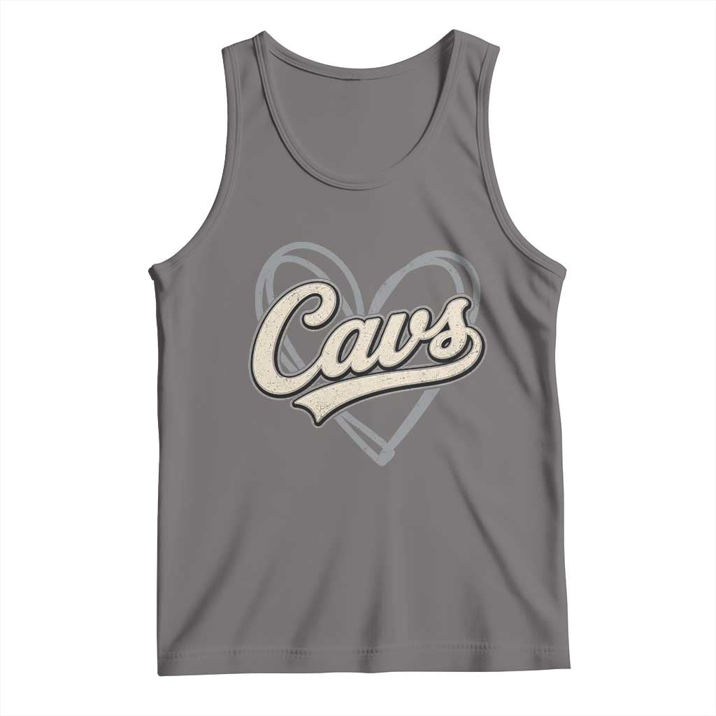 Vintage Cavs Name Script Heart Tank Top for Sports Fan