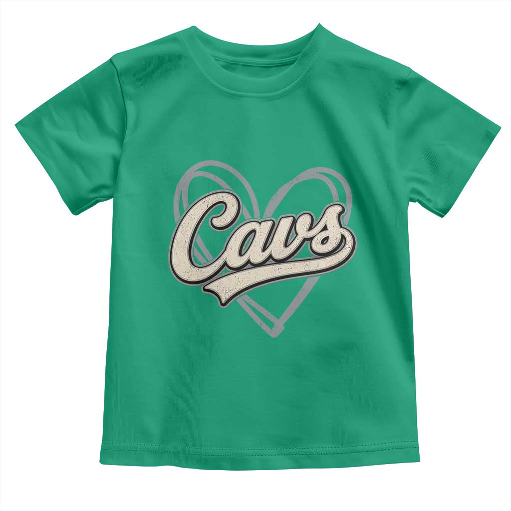 Vintage Cavs Name Script Heart Toddler T Shirt for Sports Fan TS02 Irish Green Print Your Wear