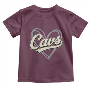 Vintage Cavs Name Script Heart Toddler T Shirt for Sports Fan TS02 Maroon Print Your Wear