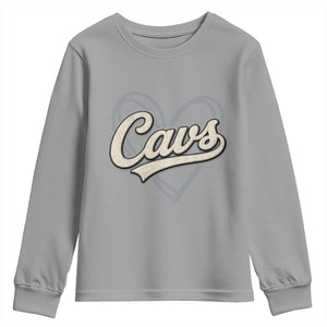 Vintage Cavs Name Script Heart Youth Sweatshirt for Sports Fan TS02 Sport Gray Print Your Wear