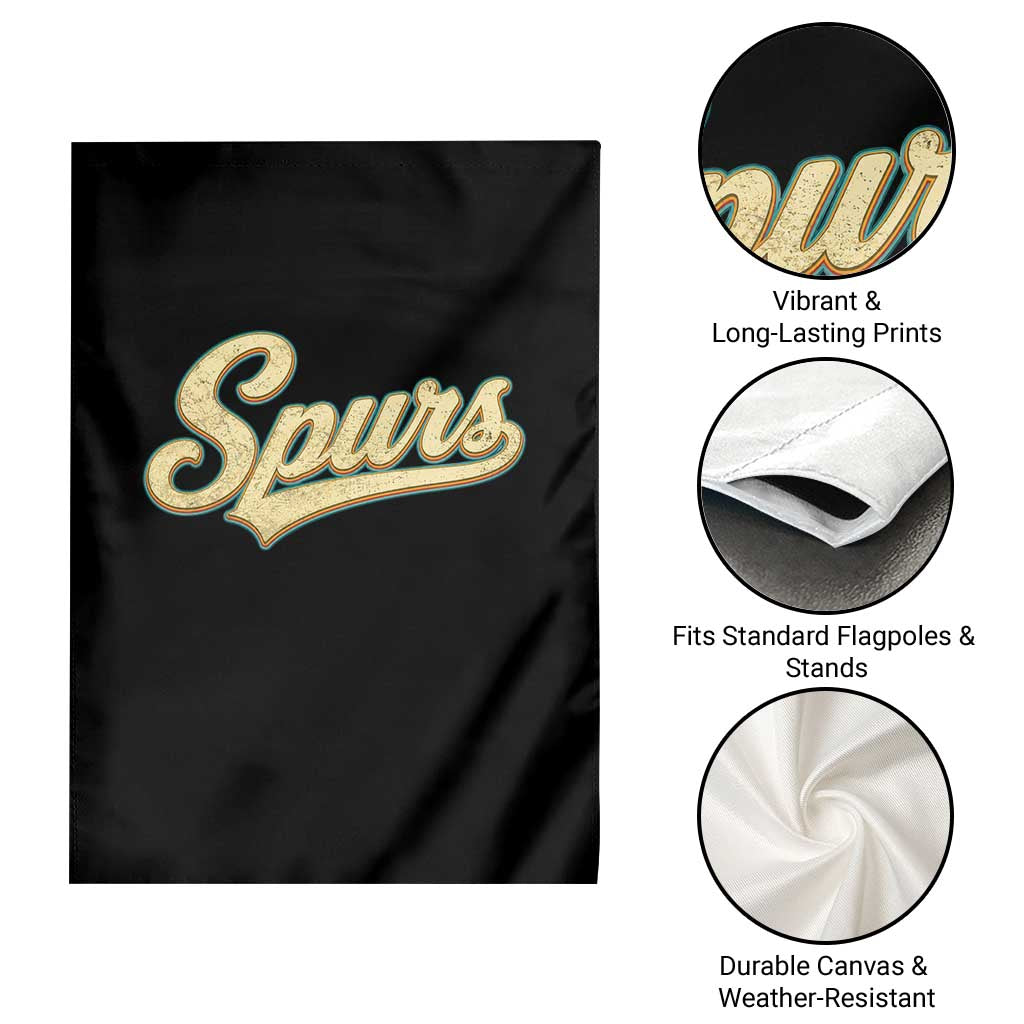 Vintage Spurs Name Script Garden Flag for Sports Fan TS02 Print Your Wear