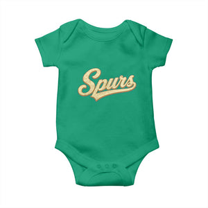 Vintage Spurs Name Script Baby Onesie for Sports Fan TS02 Irish Green Print Your Wear
