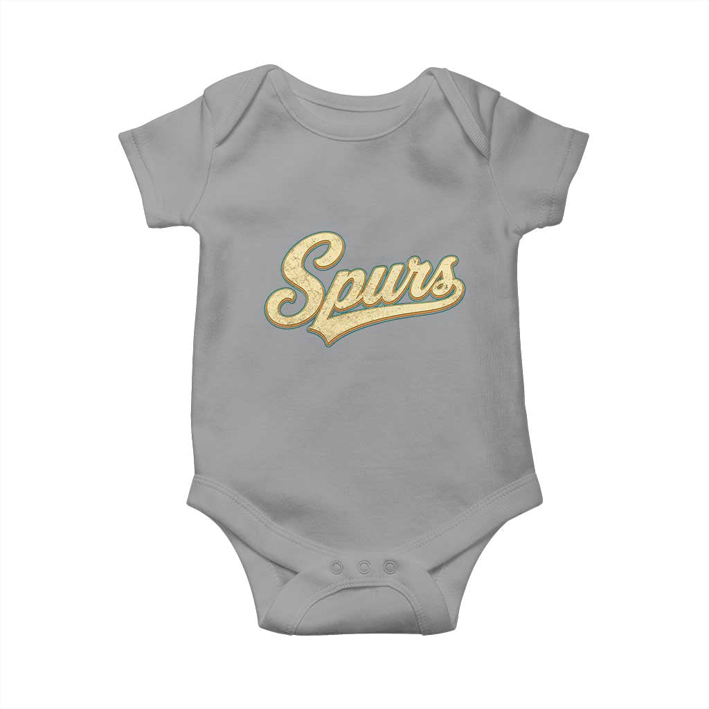 Vintage Spurs Name Script Baby Onesie for Sports Fan TS02 Sport Gray Print Your Wear