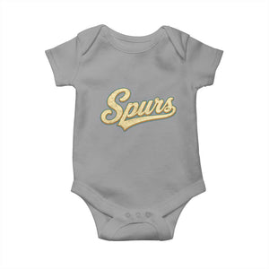 Vintage Spurs Name Script Baby Onesie for Sports Fan TS02 Sport Gray Print Your Wear