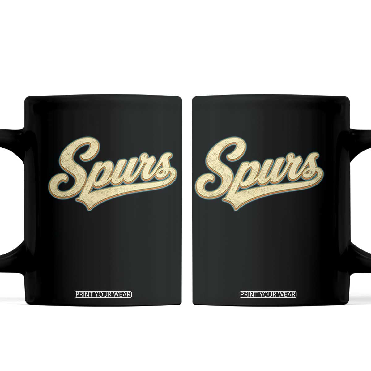 Vintage Spurs Name Script Coffee Mug for Sports Fan TS02 Black Print Your Wear