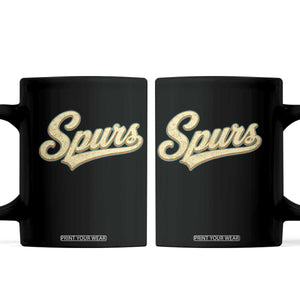 Vintage Spurs Name Script Coffee Mug for Sports Fan TS02 Black Print Your Wear