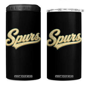 Vintage Spurs Name Script 4 in 1 Can Cooler Tumbler for Sports Fan TS02 One Size: 16 oz Black Print Your Wear