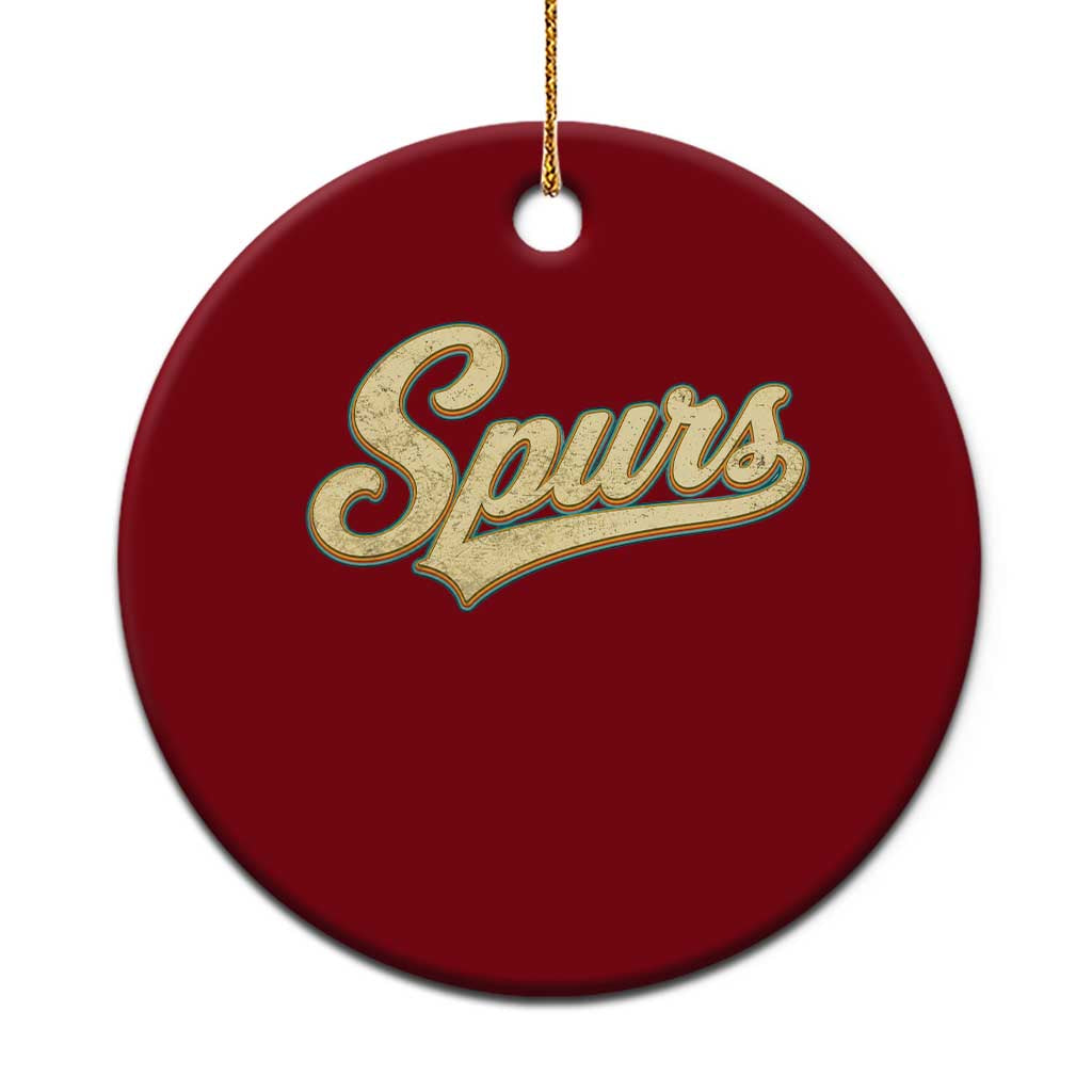 Vintage Spurs Name Script Ceramic Ornament for Sports Fan TS02 1pc Red Print Your Wear