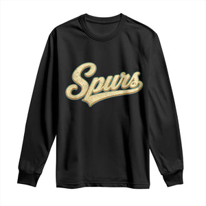 Vintage Spurs Name Script Long Sleeve Shirt for Sports Fan