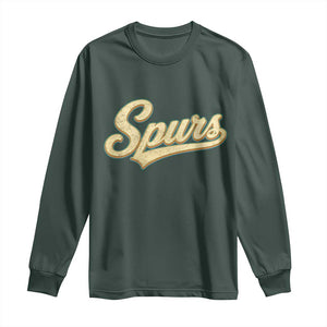 Vintage Spurs Name Script Long Sleeve Shirt for Sports Fan