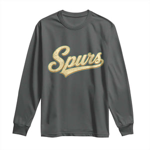 Vintage Spurs Name Script Long Sleeve Shirt for Sports Fan