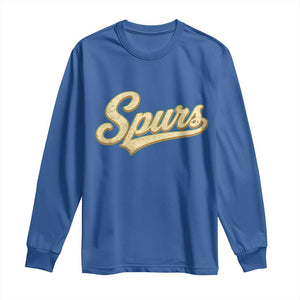 Vintage Spurs Name Script Long Sleeve Shirt for Sports Fan