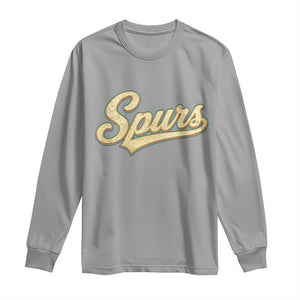 Vintage Spurs Name Script Long Sleeve Shirt for Sports Fan