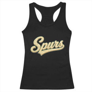 Vintage Spurs Name Script Racerback Tank Top for Sports Fan TS02 Black Print Your Wear