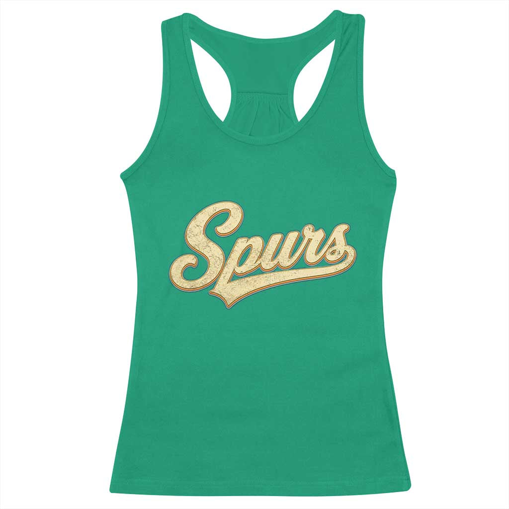 Vintage Spurs Name Script Racerback Tank Top for Sports Fan TS02 Irish Green Print Your Wear