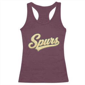 Vintage Spurs Name Script Racerback Tank Top for Sports Fan TS02 Maroon Print Your Wear