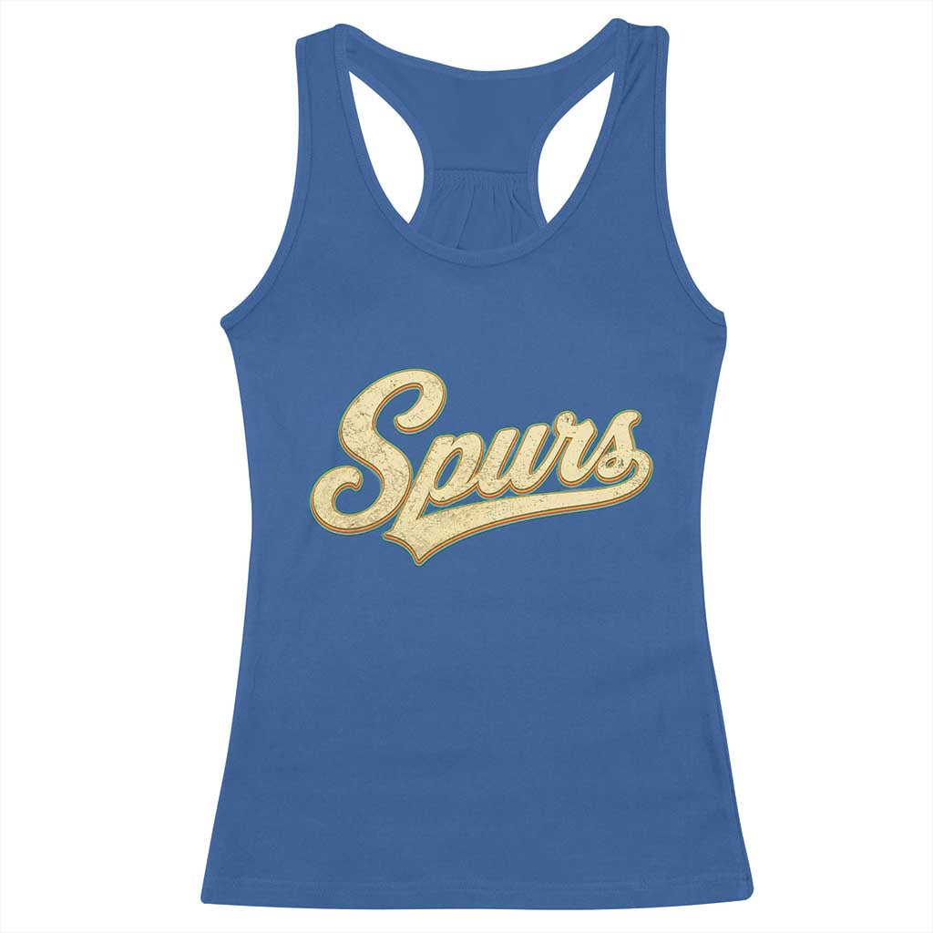 Vintage Spurs Name Script Racerback Tank Top for Sports Fan TS02 Royal Blue Print Your Wear