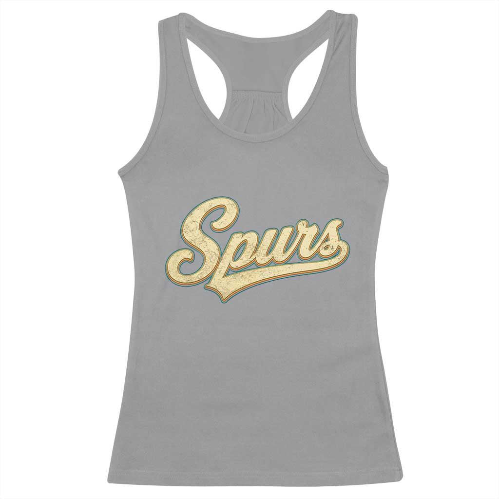 Vintage Spurs Name Script Racerback Tank Top for Sports Fan TS02 Sport Gray Print Your Wear