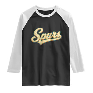 Vintage Spurs Name Script Raglan Shirt for Sports Fan
