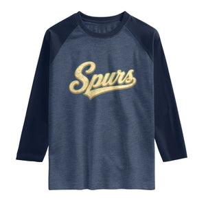 Vintage Spurs Name Script Raglan Shirt for Sports Fan