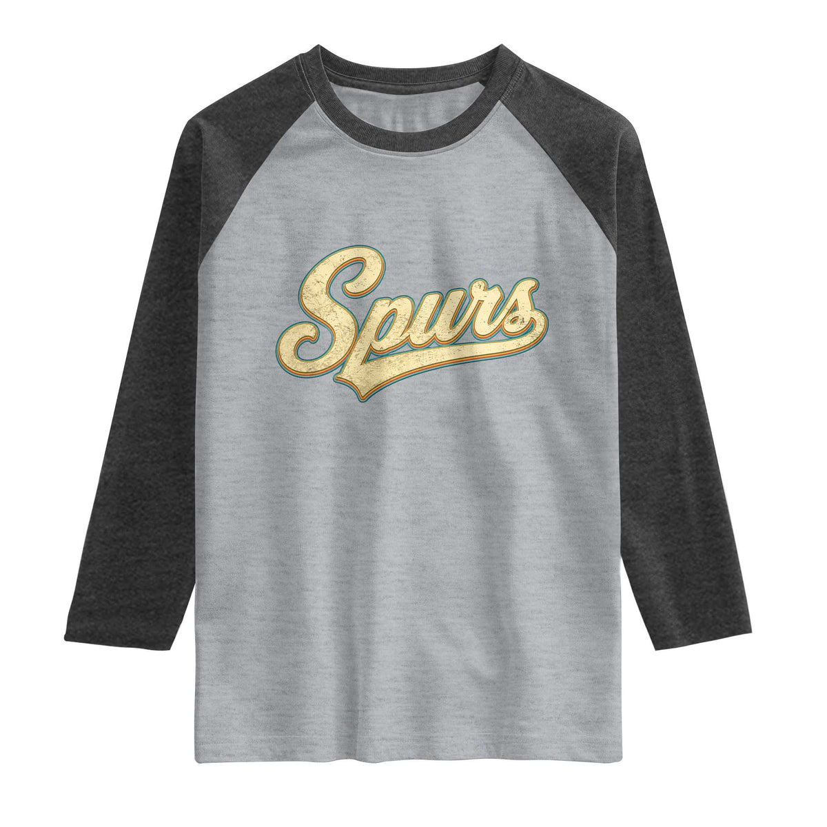 Vintage Spurs Name Script Raglan Shirt for Sports Fan
