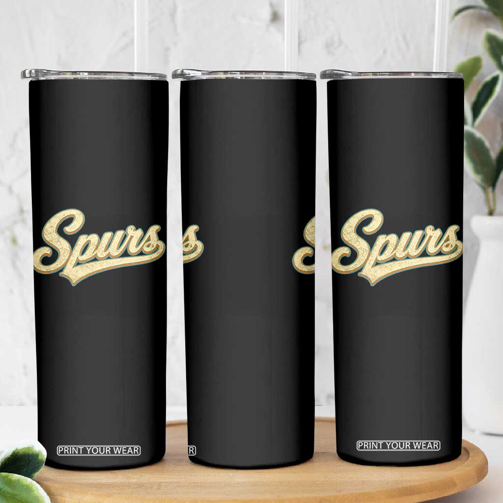 Vintage Spurs Name Script Skinny Tumbler for Sports Fan TS02 Print Your Wear