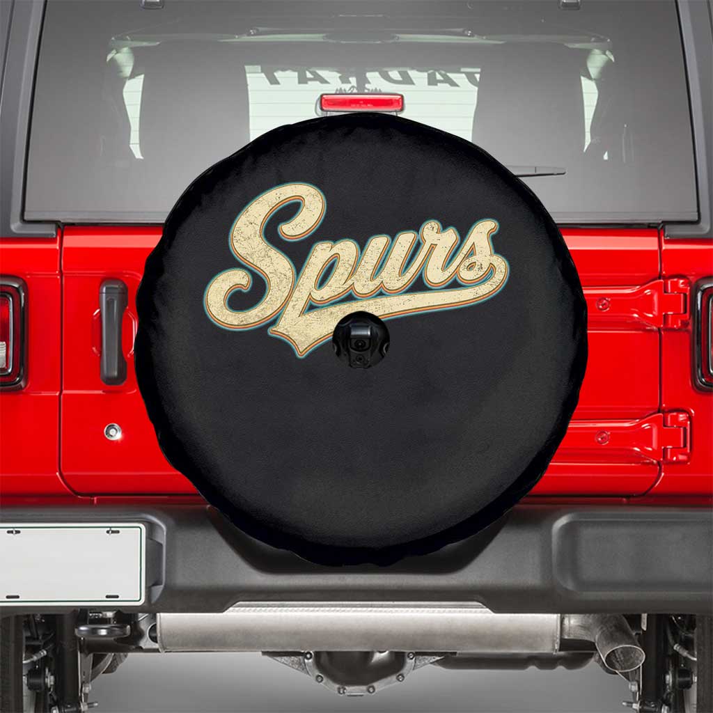 Vintage Spurs Name Script Spare Tire Cover for Sports Fan TS02 Black Print Your Wear