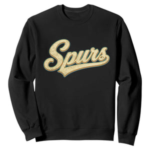 Vintage Spurs Name Script Sweatshirt for Sports Fan TS02 Black Print Your Wear