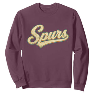 Vintage Spurs Name Script Sweatshirt for Sports Fan TS02 Maroon Print Your Wear