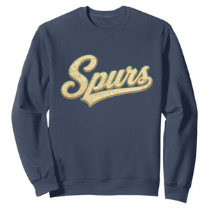 Vintage Spurs Name Script Sweatshirt for Sports Fan TS02 Navy Print Your Wear