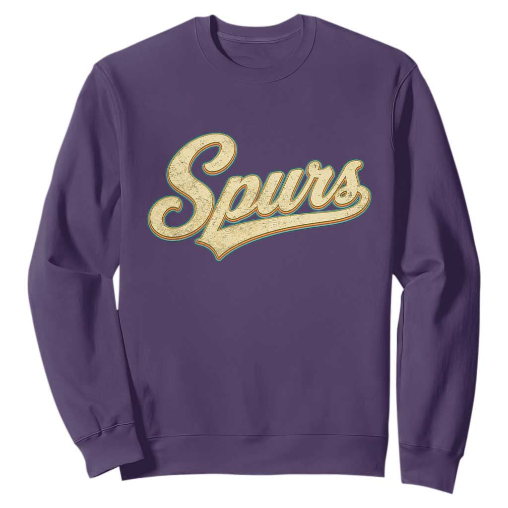 Vintage Spurs Name Script Sweatshirt for Sports Fan TS02 Purple Print Your Wear